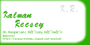 kalman recsey business card